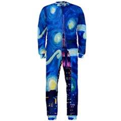 Starry Night In New York Van Gogh Manhattan Chrysler Building And Empire State Building Onepiece Jumpsuit (men) by Sarkoni