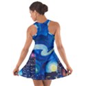 Starry Night In New York Van Gogh Manhattan Chrysler Building And Empire State Building Cotton Racerback Dress View2