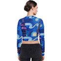 Starry Night In New York Van Gogh Manhattan Chrysler Building And Empire State Building Long Sleeve Zip Up Bomber Jacket View2