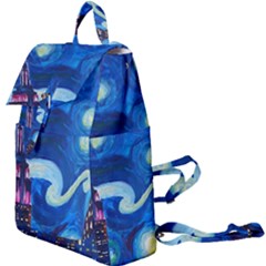 Starry Night In New York Van Gogh Manhattan Chrysler Building And Empire State Building Buckle Everyday Backpack by Sarkoni