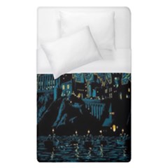 Castle Starry Night Van Gogh Parody Duvet Cover (single Size) by Sarkoni