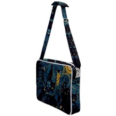 Castle Starry Night Van Gogh Parody Cross Body Office Bag by Sarkoni