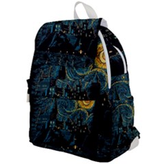 Castle Starry Night Van Gogh Parody Top Flap Backpack