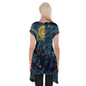 Castle Starry Night Van Gogh Parody Short Sleeve Side Drop Tunic View2