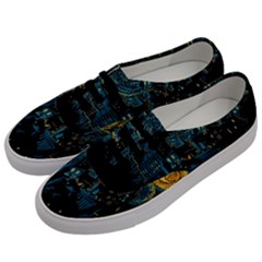 Castle Starry Night Van Gogh Parody Men s Classic Low Top Sneakers by Sarkoni