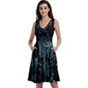 Castle Starry Night Van Gogh Parody Sleeveless V-Neck Skater Dress with Pockets View1