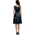 Castle Starry Night Van Gogh Parody Sleeveless V-Neck Skater Dress with Pockets View4