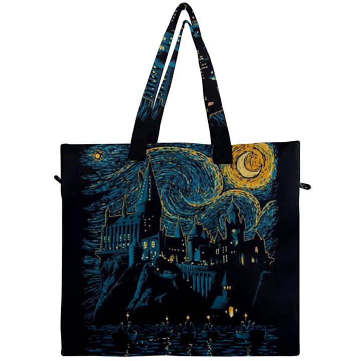 Castle Starry Night Van Gogh Parody Canvas Travel Bag