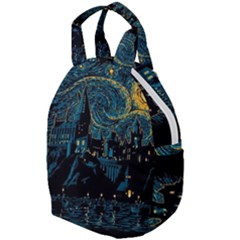 Castle Starry Night Van Gogh Parody Travel Backpack by Sarkoni