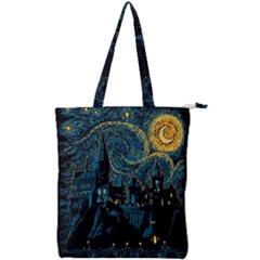 Castle Starry Night Van Gogh Parody Double Zip Up Tote Bag