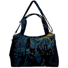 Castle Starry Night Van Gogh Parody Double Compartment Shoulder Bag by Sarkoni