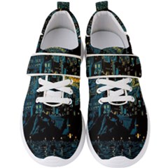 Castle Starry Night Van Gogh Parody Men s Velcro Strap Shoes by Sarkoni