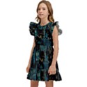 Castle Starry Night Van Gogh Parody Kids  Winged Sleeve Dress View2