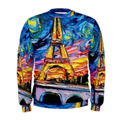 Eiffel Tower Starry Night Print Van Gogh Men s Sweatshirt by Sarkoni