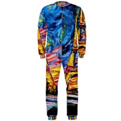 Eiffel Tower Starry Night Print Van Gogh Onepiece Jumpsuit (men) by Sarkoni