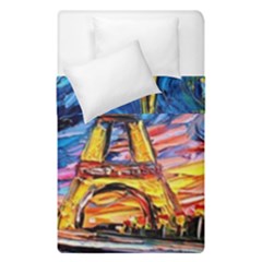 Eiffel Tower Starry Night Print Van Gogh Duvet Cover Double Side (single Size)