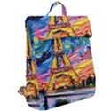 Eiffel Tower Starry Night Print Van Gogh Flap Top Backpack View2