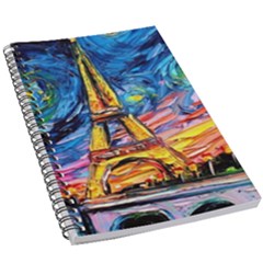 Eiffel Tower Starry Night Print Van Gogh 5 5  X 8 5  Notebook by Sarkoni