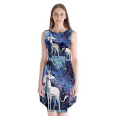 Unicorn Starry Night Print Van Gogh Sleeveless Chiffon Dress   by Sarkoni