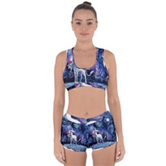 Unicorn Starry Night Print Van Gogh Racerback Boyleg Bikini Set by Sarkoni