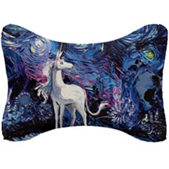 Unicorn Starry Night Print Van Gogh Seat Head Rest Cushion by Sarkoni