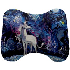 Unicorn Starry Night Print Van Gogh Head Support Cushion by Sarkoni