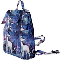 Unicorn Starry Night Print Van Gogh Buckle Everyday Backpack by Sarkoni