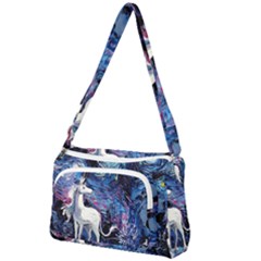 Unicorn Starry Night Print Van Gogh Front Pocket Crossbody Bag by Sarkoni