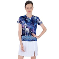 Unicorn Starry Night Print Van Gogh Women s Sports Top