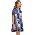 Unicorn Starry Night Print Van Gogh Kids  Sweet Collar Dress View2