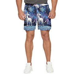 Unicorn Starry Night Print Van Gogh Men s Runner Shorts by Sarkoni