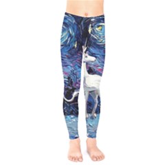 Unicorn Starry Night Print Van Gogh Kids  Classic Winter Leggings by Sarkoni