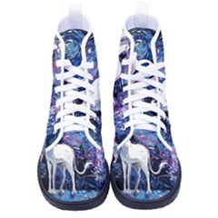 Unicorn Starry Night Print Van Gogh Men s High-top Canvas Sneakers