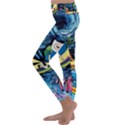 Cartoon Parody  Art Starry Night Van Gogh Kids  Lightweight Velour Classic Yoga Leggings View2