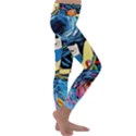 Cartoon Parody  Art Starry Night Van Gogh Kids  Lightweight Velour Classic Yoga Leggings View3