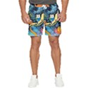 Cartoon Parody  Art Starry Night Van Gogh Men s Runner Shorts View1