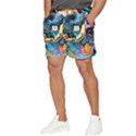 Cartoon Parody  Art Starry Night Van Gogh Men s Runner Shorts View3