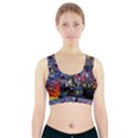 Castle Starry Night Print Van Gogh Parody Sports Bra With Pocket View1