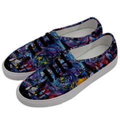 Castle Starry Night Print Van Gogh Parody Men s Classic Low Top Sneakers by Sarkoni