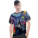 Castle Starry Night Print Van Gogh Parody Men s Sport Top View1