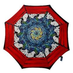 Dog Cartoon Vincent Van Gogh s Starry Night Parody Hook Handle Umbrellas (small) by Sarkoni