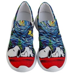 Dog Cartoon Vincent Van Gogh s Starry Night Parody Women s Lightweight Slip Ons by Sarkoni