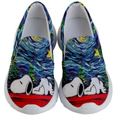 Dog Cartoon Vincent Van Gogh s Starry Night Parody Kids Lightweight Slip Ons by Sarkoni