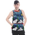 Dog Cartoon Vincent Van Gogh s Starry Night Parody Men s Sleeveless Hoodie View1