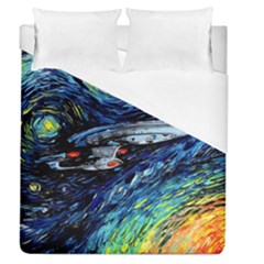 Spaceship Galaxy Parody Art Starry Night Duvet Cover (queen Size) by Sarkoni