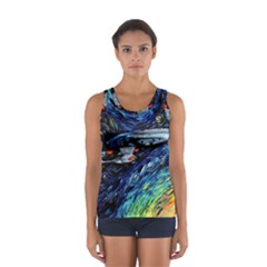 Spaceship Galaxy Parody Art Starry Night Sport Tank Top  by Sarkoni