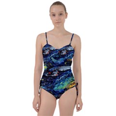 Spaceship Galaxy Parody Art Starry Night Sweetheart Tankini Set by Sarkoni