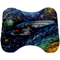 Spaceship Galaxy Parody Art Starry Night Head Support Cushion by Sarkoni