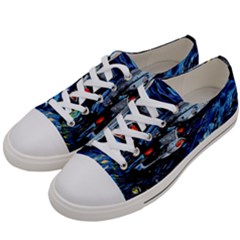 Spaceship Galaxy Parody Art Starry Night Men s Low Top Canvas Sneakers by Sarkoni