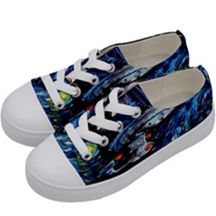 Spaceship Galaxy Parody Art Starry Night Kids  Low Top Canvas Sneakers by Sarkoni